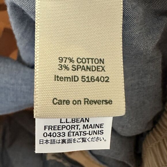 LL Bean Pants Womens 12 Favorite Fit Khaki Tan Straight Leg Hiking Outdoors Camp - Picture 4 of 6